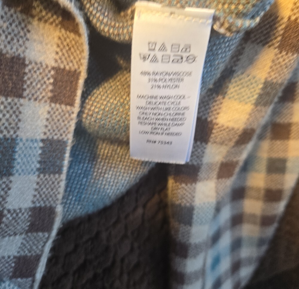 Rachel Zoe Plaid Button-Front Jacket in Brown, Cream & Blue - Picture 3 of 4
